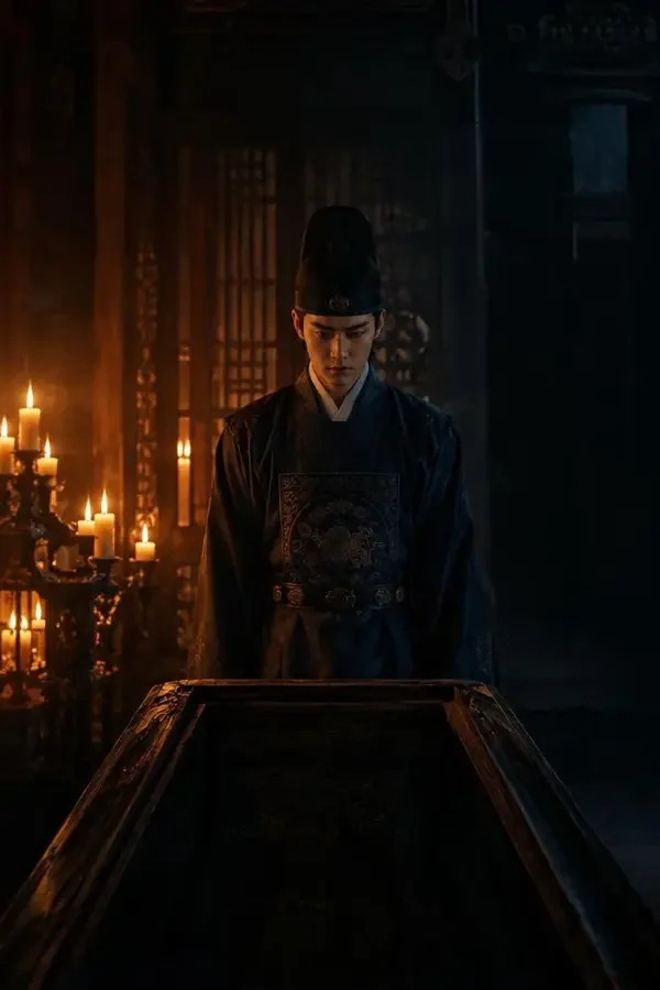 黄豆短剧《青宫藏龙》封面，悬疑题材短剧，太子棺中无人，东宫却夜夜有灯